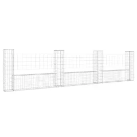 ogrodzenie-gabionowe-z-4-slupkami-zelazo-380x20x100-cm