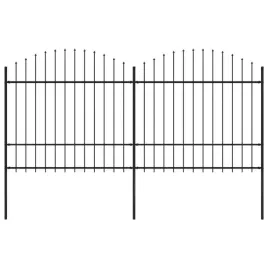 ogrodzenie-ogrodowe-z-wlocznia-stalowe-359-x-175-cm-czarne
