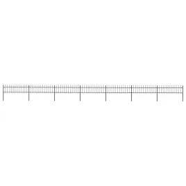 ogrodzenie-ogrodowe-z-wlocznia-stalowe-1248-x-60-cm-czarne