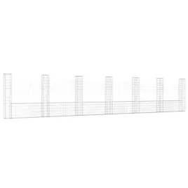 ogrodzenie-gabionowe-z-7-slupkami-zelazo-740x20x150-cm