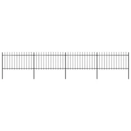 ogrodzenie-ogrodowe-z-wlocznia-stalowe-7145-x-100-cm-czarne