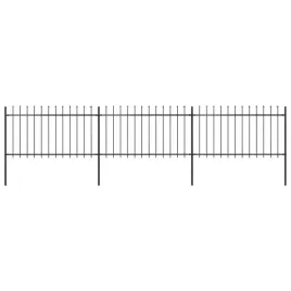 ogrodzenie-ogrodowe-z-wlocznia-stalowe-537-x-100-cm-czarne