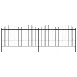 ogrodzenie-ogrodowe-z-wlocznia-stalowe-7145-x-200-cm-czarne