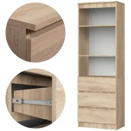 regal-dab-sonoma-180-x-60-cm-z-szufladami-na-ksiazki-segregatory-do-pokoju