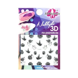 naklejki-3d-kwiatki-czarne-sreb-tj041