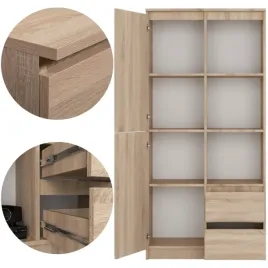regal-dab-sonoma-180-x-80-cm-zamykany-z-szufladami-do-pokoju-salonu-novo