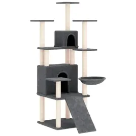 drapak-dla-kota-z-sizalowymi-slupkami-ciemnoszary-154-cm