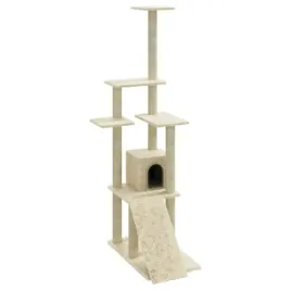 drapak-dla-kota-ze-slupkami-sizalowymi-kremowy-155-cm