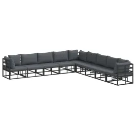 zestaw-sof-na-ogrod-z-poduszka-9-pcs-czarny-aluminium