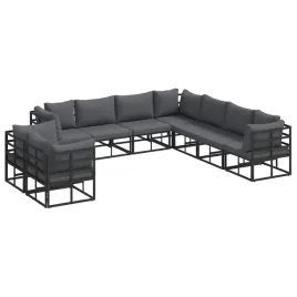zestaw-sof-na-ogrod-z-poduszka-9-pcs-czarny-aluminium
