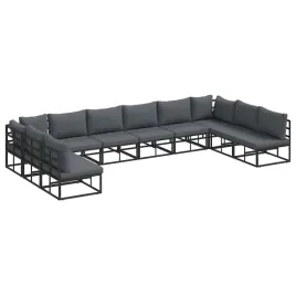 zestaw-sof-na-ogrod-z-poduszka-10-pcs-czarny-aluminium
