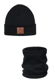 komplet-dla-dziecka-czapka-i-komin-smile-z-bawelny-black-40-46