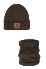 komplet-czapka-i-komin-smile-bawelna-brown-40-46