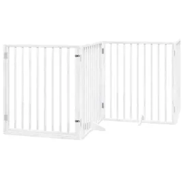 bramka-dla-psa-z-drzwiami-skladana-4-panele-biala-320-cm-drewno-topolowe