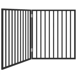 bramka-dla-psa-skladana-2-panele-czarna-160-cm-drewno-topolowe