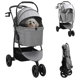 skladany-wozek-dla-zwierzat-z-regulacja-szary-78-x-54-x-101-cm