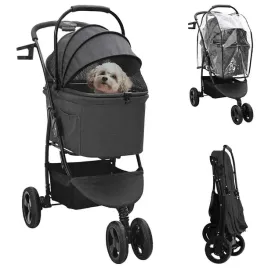 skladany-wozek-dla-zwierzat-z-regulacja-czarny-78-x-54-x-101-cm
