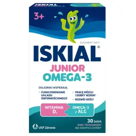 iskial-junior-omega-3-zelki-dla-dzieci-od-3-lat-smak-truskawkowy-30-sztuk
