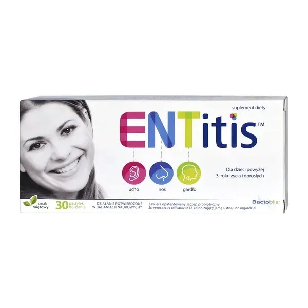 ENTITIS smak miętowy 30 pastylek do ssania