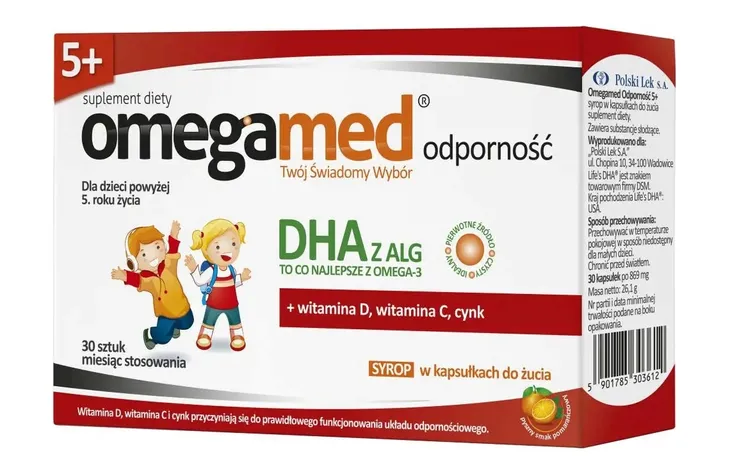 Omegamed Odporność 5+ syrop w kapsułkach do żucia 30 sztuk