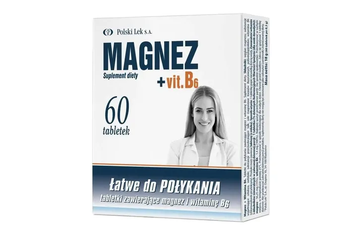 Magnez + witamina B6, 60 tabletek Polski Lek