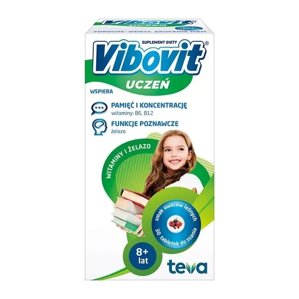 Vibovit Uczeń Witaminy + Żelazo 30 tabletek do ssania