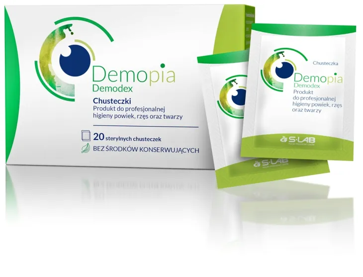 Demopia Demodex Chusteczki sterylne do higieny i powiek 20 sztuk