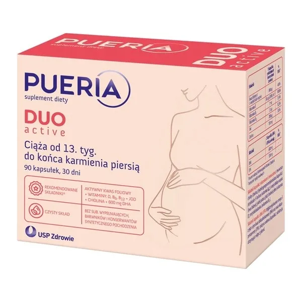 PUERIA DUO ACTIVE ciąża od 13. tygodnia + karmienie piersią 90 kapsułek