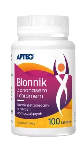 Błonnik z ananasem i chromem APTEO 100 tabletek