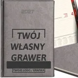 KALENDARZ DZIENNY A5 TERMINARZ 2027 KSIĄŻKOWY NOTES Z GRAWEREM LOGO GRAFIT