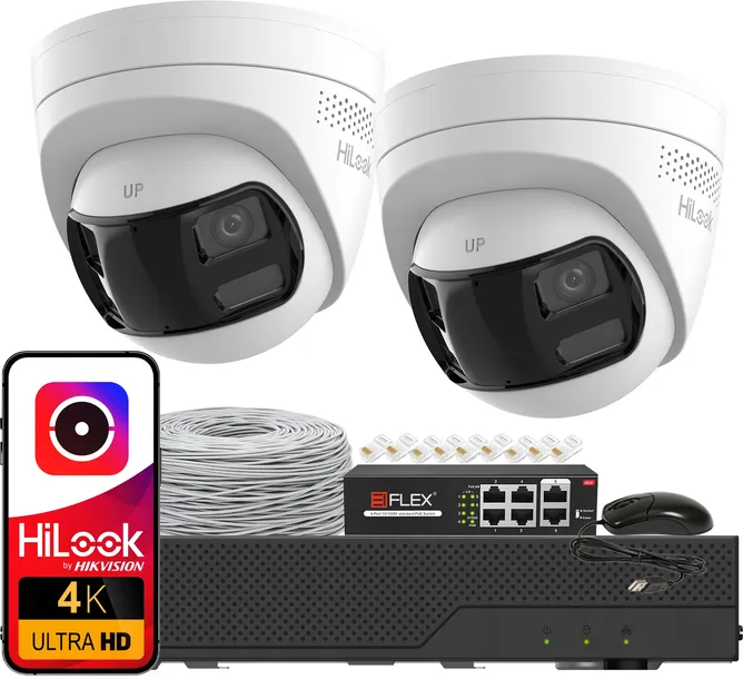 Zestaw Monitoringu 2x Kamera IPC-T280HAD-LUF/SL 8Mpx HiLook by Hikvision