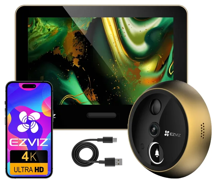 WIZJER ELEKTRONICZNY EZVIZ EP4 GOLD 4K 155° DETEKCJA TWARZY BATERIA 7100mAh