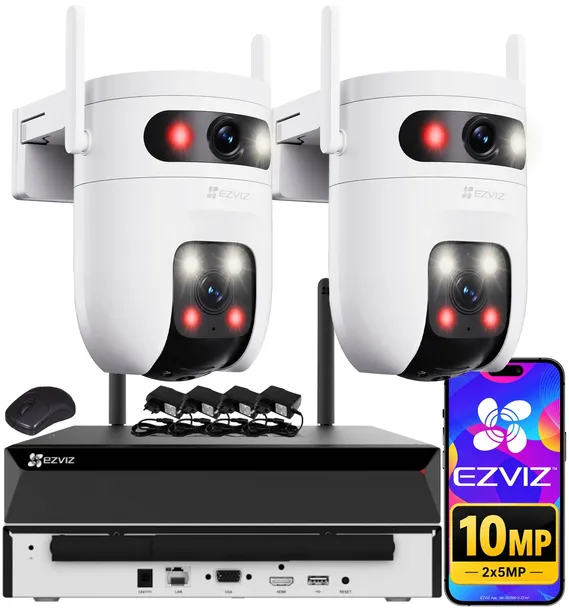 ZESTAW MONITORINGU WIFI EZVIZ 2 KAMERY 10MP FULL COLOR OBROTOWE REJESTRATOR