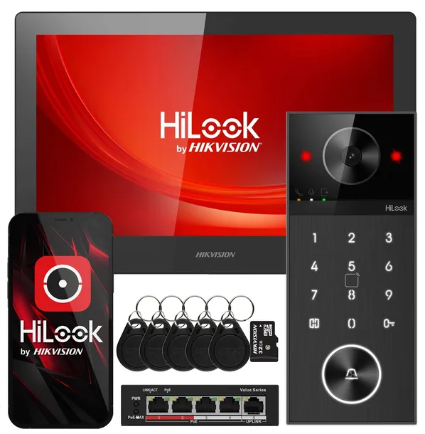 Wideodomofon WiFi IP-VIS-PRO-K Furtka Brama Kod Breloki Aplikacja Hikvision