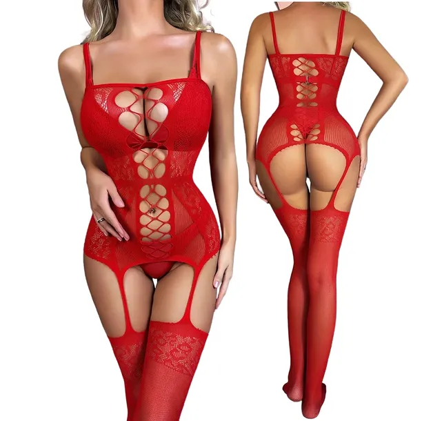 UROCZE SEKSOWNE UNIWERSALNE BODYSTOCKING ELASTYCZNA BIELIZNA NA CAŁE CIAŁO