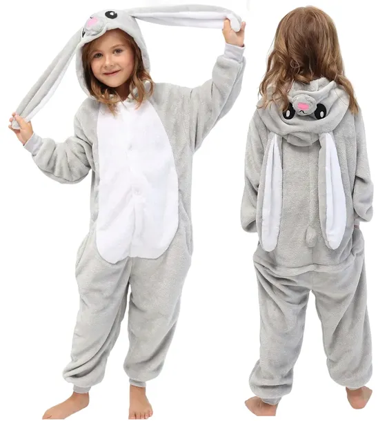 Królik Kigurumi Piżama Przebranie Jendoczęściowe Onesize dla Dzieci 128-134
