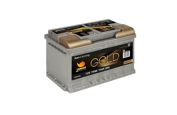 AKUMULATOR SAMOCHODOWY JENOX GOLD 12V 75AH 720A 075624 P+ 3 LATA GWARANCJI