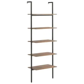 regal-z-5-polkami-ciemnobrazowo-czarny-64x35x185-cm
