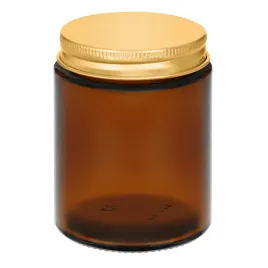 sloik-do-swiec-brazowy-150-ml-ze-zlota-aluminiowa-nakretka-sisano