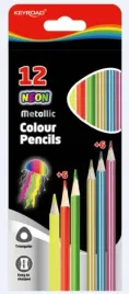kredki-olowkowe-keyroad-trojkatne-metaliczne-i-neonowe-12-szt-mix