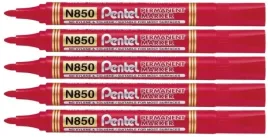 marker-permanentny-pentel-n850-okragly-czerwony-5-sztuk
