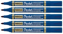 marker-permanentny-pentel-n850-okragly-niebieski-5-sztuk