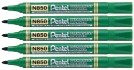 marker-permanentny-pentel-n850-okragly-zielony-5-sztuk