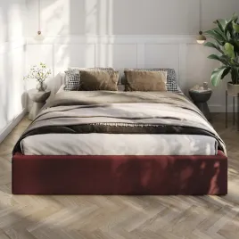 lozko-160x200-tapicerowane-z-pojemnikiem-stelaz-podwojne-welur-bordo