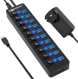 hub-usb-10-portow-2x-usb-c-4x-usb-3-0-3x-usb-charging