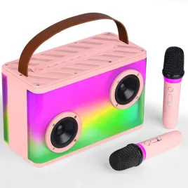 bonaok-karaoke-zestaw-z-2-mikrofonami-bluetooth-glosnik-swiatla-rozowy