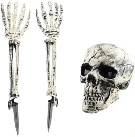 dekoracje-halloween-czaszka-i-rece-dekoracja-ogrodowa-na-zmartwychwstanie