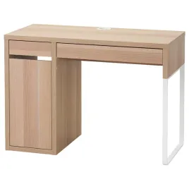 ikea-micke-biurko-105x50-cm-imitacja-debu-bejcowanego-na-bialo