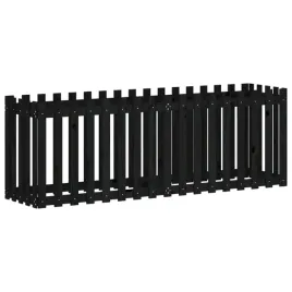 rabata-ogrodowa-z-plotkiem-czarna-200x50x70cm-drewno-sosnowe