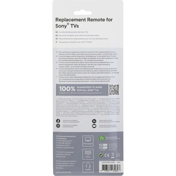 one-for-all-sony-2-0-replacement-remote-urc-4912